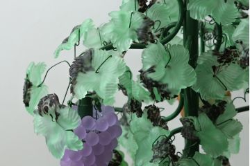 中古　イタリア製　トーソー社(TOSO CESARE)　ムラーノガラス(Murano　Glass)　ブドウ(葡萄、ぶどう)　13灯　空間のアクセントになるスタンドライト(フロアスタンド、スタンド照明、フロア照明、ベネチアングラス、ヴェネチアングラス、ムラノガラス)(定価約130万円)(R-074933)