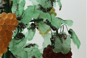 中古　イタリア製　トーソー社(TOSO CESARE)　ムラーノガラス(Murano　Glass)　ブドウ(葡萄、ぶどう)　13灯　空間のアクセントになるスタンドライト(フロアスタンド、スタンド照明、フロア照明、ベネチアングラス、ヴェネチアングラス、ムラノガラス)(定価約130万円)(R-074933)