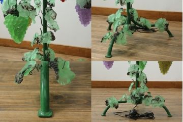 中古　イタリア製　トーソー社(TOSO CESARE)　ムラーノガラス(Murano　Glass)　ブドウ(葡萄、ぶどう)　13灯　空間のアクセントになるスタンドライト(フロアスタンド、スタンド照明、フロア照明、ベネチアングラス、ヴェネチアングラス、ムラノガラス)(定価約130万円)(R-074933)