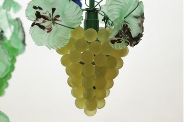 中古　イタリア製　トーソー社(TOSO CESARE)　ムラーノガラス(Murano　Glass)　ブドウ(葡萄、ぶどう)　13灯　空間のアクセントになるスタンドライト(フロアスタンド、スタンド照明、フロア照明、ベネチアングラス、ヴェネチアングラス、ムラノガラス)(定価約130万円)(R-074933)