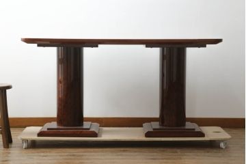 中古　美品　松創　美しいバール杢が印象的なピアダイニングテーブル(鳥眼杢、バーズアイ、食卓、2人掛け、4人掛け、二人掛け、四人掛け)(定価約100万円)(R-074934)