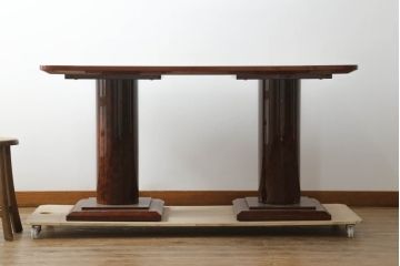中古　美品　松創　美しいバール杢が印象的なピアダイニングテーブル(鳥眼杢、バーズアイ、食卓、2人掛け、4人掛け、二人掛け、四人掛け)(定価約100万円)(R-074934)