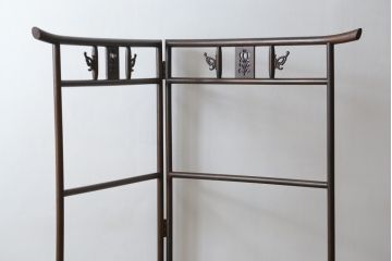 和製アンティーク　珍品!!　鳳凰と龍の透かし彫りが目を惹く衣桁(ハンガーラック、着物掛け、衣装掛け)(R-074935)