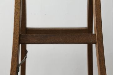 和製アンティーク　ラワン材　味わいのある風合いが魅力の脚立つ(脚立、はしご、梯子、ステップラダー)(R-074936)