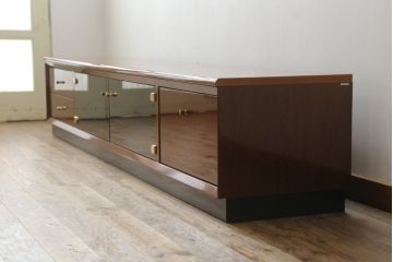 中古　カリモク家具(karimoku)　domani(ドマーニ)　Forza(フォルザ)シリーズ　堂々とした佇まいが魅力的なシアターボード(テレビ台、テレビボード、リビングボード、ローボード、収納棚、戸棚)(定価約73万円)(R-074937)