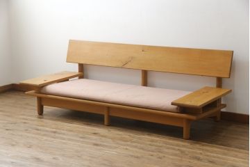 中古　飛騨産業　キツツキ　森のことば　両肘付きソファ3P(SN105SO)　木のぬくもりを感じる3人掛けソファ(三人掛け、トリプルソファ、アームソファ)(R-074938)