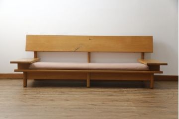 中古　飛騨産業　キツツキ　森のことば　両肘付きソファ3P(SN105SO)　木のぬくもりを感じる3人掛けソファ(三人掛け、トリプルソファ、アームソファ)(R-074938)
