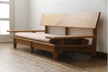 中古　飛騨産業　キツツキ　森のことば　両肘付きソファ3P(SN105SO)　木のぬくもりを感じる3人掛けソファ(三人掛け、トリプルソファ、アームソファ)(R-074938)