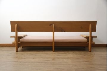 中古　飛騨産業　キツツキ　森のことば　両肘付きソファ3P(SN105SO)　木のぬくもりを感じる3人掛けソファ(三人掛け、トリプルソファ、アームソファ)(R-074938)