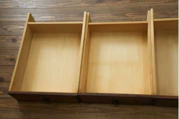中古　ナラ材　えぞ民芸(インテリアEZO)　深みのある色合いと堂々とした佇まいが魅力的な両袖机(ワークデスク、ニーホールデスク、プレジデントデスク、在宅用、在宅ワーク用)(R-074950)