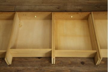 中古　ナラ材　えぞ民芸(インテリアEZO)　深みのある色合いと堂々とした佇まいが魅力的な両袖机(ワークデスク、ニーホールデスク、プレジデントデスク、在宅用、在宅ワーク用)(R-074950)
