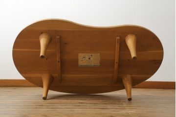 中古　飛騨産業　キツツキ　森のことば　SN118T　ロータイプ　ビーンズ型リビングテーブル(センターテーブル、ローテーブル、豆型)(定価約20万円)(R-074958)