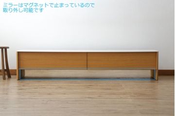 中古　arflex(アルフレックス)　VISTA(ヴィスタ)　洗練されたデザインが目を惹くセラミック天板付きテレビボード(テレビ台、ローボード、リビングボード)(定価約72万円)(R-074959)