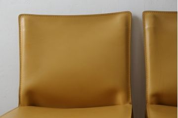 中古　美品　Cassina(カッシーナ)　412　CAB(キャブ)　MARIO BELLINI(マリオベリーニ)　シンプルモダンな空間づくりに活躍するアームレスチェア2脚セット(ダイニングチェア、椅子、イス、バラ売り可能)(定価2脚で約47万9千円)(R-074963)