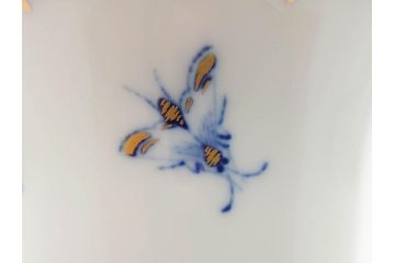ドイツ　マイセン　Meissen　金彩　ブルーフラワー　青い花と昆虫　藍色の濃淡で表現されたデザインが素敵なベース&小物入れ(花瓶、ミニベース、花入れ、蓋物、ボンボニエール、キャンディーポット)(R-074977)
