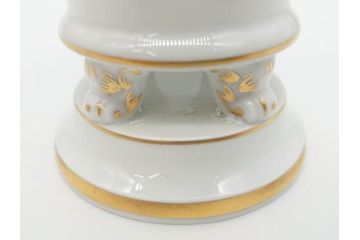 ドイツ　マイセン　Meissen　金彩　ブルーフラワー　青い花と昆虫　藍色の濃淡で表現されたデザインが素敵なベース&小物入れ(花瓶、ミニベース、花入れ、蓋物、ボンボニエール、キャンディーポット)(R-074977)
