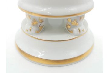 ドイツ　マイセン　Meissen　金彩　ブルーフラワー　青い花と昆虫　藍色の濃淡で表現されたデザインが素敵なベース&小物入れ(花瓶、ミニベース、花入れ、蓋物、ボンボニエール、キャンディーポット)(R-074977)