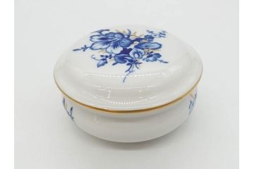 ドイツ　マイセン　Meissen　金彩　ブルーフラワー　青い花と昆虫　藍色の濃淡で表現されたデザインが素敵なベース&小物入れ(花瓶、ミニベース、花入れ、蓋物、ボンボニエール、キャンディーポット)(R-074977)