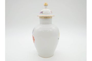 ドイツ　マイセン　Meissen　ベーシックフラワー　五つ花　蓋付　約22cm　鮮やかな花達が空間に華やぎをもたらすフラワーベース(花瓶、花入れ、飾り壺、壷、花器)(R-074978)