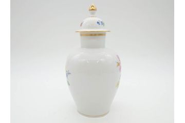 ドイツ　マイセン　Meissen　ベーシックフラワー　五つ花　蓋付　約22cm　鮮やかな花達が空間に華やぎをもたらすフラワーベース(花瓶、花入れ、飾り壺、壷、花器)(R-074978)