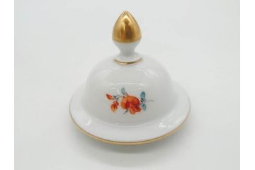 ドイツ　マイセン　Meissen　ベーシックフラワー　五つ花　蓋付　約22cm　鮮やかな花達が空間に華やぎをもたらすフラワーベース(花瓶、花入れ、飾り壺、壷、花器)(R-074978)