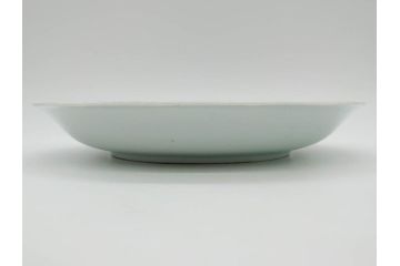 江戸期　古伊万里　染付　龍図　約32cm　1尺皿　藍色の濃淡で表現された迫力のある大皿(輪花、和皿、和食器、一尺)(R-074988)