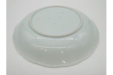 江戸期　古伊万里　染付　龍図　約32cm　1尺皿　藍色の濃淡で表現された迫力のある大皿(輪花、和皿、和食器、一尺)(R-074988)
