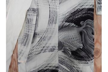 大正〜昭和初期　アンティーク　縮緬(ちりめん)　子供着物　金魚(子ども、古布、リメイク、衣装、大正ロマン、レトロ、Japanese KIMONO)(R-074991)