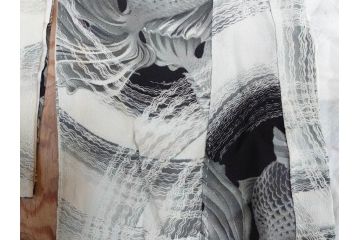 大正〜昭和初期　アンティーク　縮緬(ちりめん)　子供着物　金魚(子ども、古布、リメイク、衣装、大正ロマン、レトロ、Japanese KIMONO)(R-074991)