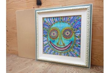 真作　現在入手困難!!　オーストラリア画家　エイリアン・ロメリー　Ariane Roemmele　外面の顔(絵画、額装、箱付き)(R-074992)