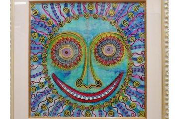 真作　現在入手困難!!　オーストラリア画家　エイリアン・ロメリー　Ariane Roemmele　外面の顔(絵画、額装、箱付き)(R-074992)