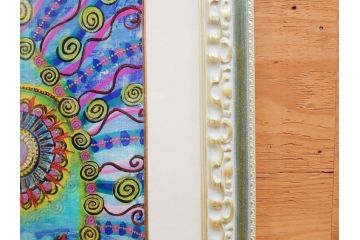 真作　現在入手困難!!　オーストラリア画家　エイリアン・ロメリー　Ariane Roemmele　外面の顔(絵画、額装、箱付き)(R-074992)