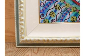 真作　現在入手困難!!　オーストラリア画家　エイリアン・ロメリー　Ariane Roemmele　外面の顔(絵画、額装、箱付き)(R-074992)