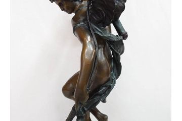 フランスの彫刻家　J Coutan ROME　ジュール・フェリックス・クータン　キューピッド　高さ約70.5cm　重量約11.7kg　細部の意匠に職人のこだわりを感じるブロンズ像(Jules Felix Coutan、Cupid、置物、オブジェ)(R-074993)