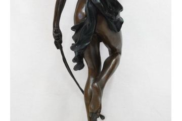 フランスの彫刻家　J Coutan ROME　ジュール・フェリックス・クータン　キューピッド　高さ約70.5cm　重量約11.7kg　細部の意匠に職人のこだわりを感じるブロンズ像(Jules Felix Coutan、Cupid、置物、オブジェ)(R-074993)