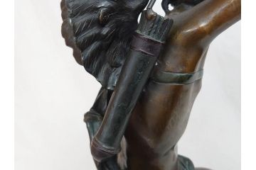 フランスの彫刻家　J Coutan ROME　ジュール・フェリックス・クータン　キューピッド　高さ約70.5cm　重量約11.7kg　細部の意匠に職人のこだわりを感じるブロンズ像(Jules Felix Coutan、Cupid、置物、オブジェ)(R-074993)