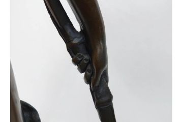 フランスの彫刻家　J Coutan ROME　ジュール・フェリックス・クータン　キューピッド　高さ約70.5cm　重量約11.7kg　細部の意匠に職人のこだわりを感じるブロンズ像(Jules Felix Coutan、Cupid、置物、オブジェ)(R-074993)