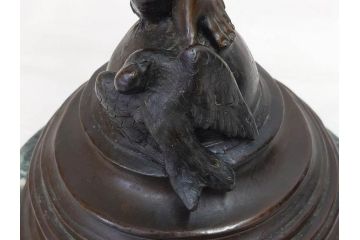 フランスの彫刻家　J Coutan ROME　ジュール・フェリックス・クータン　キューピッド　高さ約70.5cm　重量約11.7kg　細部の意匠に職人のこだわりを感じるブロンズ像(Jules Felix Coutan、Cupid、置物、オブジェ)(R-074993)