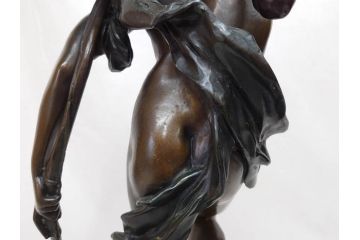 フランスの彫刻家　J Coutan ROME　ジュール・フェリックス・クータン　キューピッド　高さ約70.5cm　重量約11.7kg　細部の意匠に職人のこだわりを感じるブロンズ像(Jules Felix Coutan、Cupid、置物、オブジェ)(R-074993)