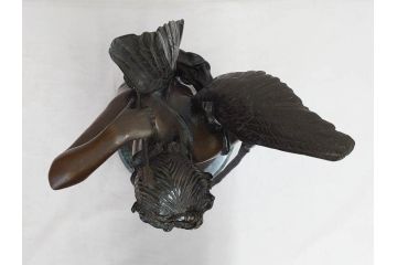 フランスの彫刻家　J Coutan ROME　ジュール・フェリックス・クータン　キューピッド　高さ約70.5cm　重量約11.7kg　細部の意匠に職人のこだわりを感じるブロンズ像(Jules Felix Coutan、Cupid、置物、オブジェ)(R-074993)