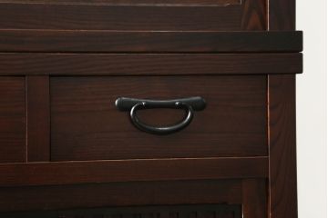 中古　美品　上質な和の空間を演出する二段重ね水屋箪笥(食器棚、茶箪笥、キャビネット、収納棚、戸棚、店舗什器)(R-075017)