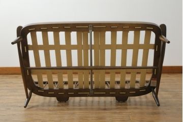 中古　美品!!　ERCOL(アーコール)　ボタニカル柄のファブリックが上品な2人掛けソファ(アームソファ、2Pソファ、二人掛け、英国、北欧)(R-075022)