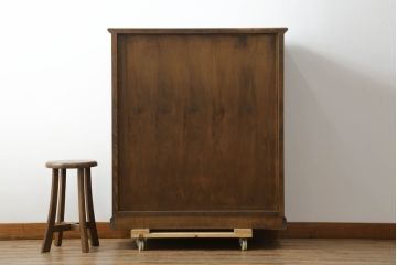 中古　美品　葉山ガーデン(Hayama Classic)　上質な和の空間を演出する格子引き戸の水屋箪笥(食器棚、茶箪笥、キャビネット、収納棚、戸棚、店舗什器)(R-075037)