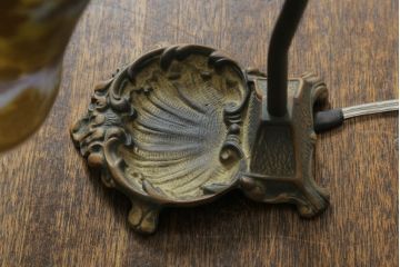 アンティーク照明　フランス　エミールガレ　工房　繊細なデザインと温かみのある色合いが魅力のデスクランプ(テーブルランプ、卓上照明)(R-075042)