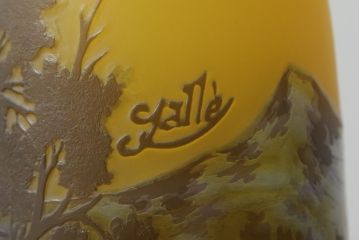 アンティーク照明　フランス　エミールガレ　工房　繊細なデザインと温かみのある色合いが魅力のデスクランプ(テーブルランプ、卓上照明)(R-075042)