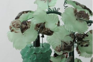 中古　イタリア　希少　トーソー社(TOSO CESARE)　ムラーノガラス(MURANO)　ブドウ(葡萄、ぶどう)　2灯　空間のアクセントになるテーブルスタンド(テーブルライト、卓上ランプ、ベネチアングラス、ムラノガラス)(R-075043)