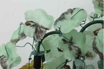 中古　イタリア　希少　トーソー社(TOSO CESARE)　ムラーノガラス(MURANO)　ブドウ(葡萄、ぶどう)　2灯　空間のアクセントになるテーブルスタンド(テーブルライト、卓上ランプ、ベネチアングラス、ムラノガラス)(R-075043)