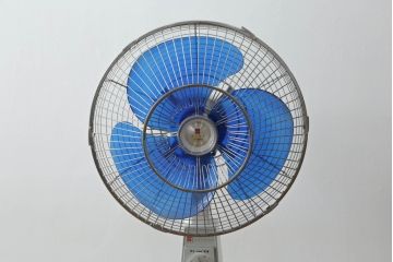 レトロ雑貨　激レア!!　松下電器産業　大型　F-35VG　ナショナル扇風機　箱付き(National、ELECTRIC FAN、3枚羽)(R-075044)