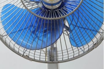 レトロ雑貨　激レア!!　松下電器産業　大型　F-35VG　ナショナル扇風機　箱付き(National、ELECTRIC FAN、3枚羽)(R-075044)