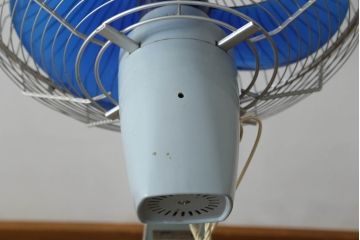 レトロ雑貨　激レア!!　松下電器産業　大型　F-35VG　ナショナル扇風機　箱付き(National、ELECTRIC FAN、3枚羽)(R-075044)